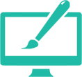 paintbrush and computer icon
